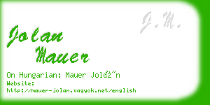 jolan mauer business card